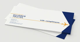 Our compliment slips are printed on premium uncoated white paper