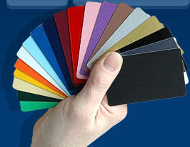 Our foil printed plastic cards are available in a wide range of colours